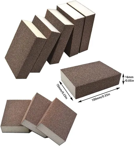 Vista 3 de Bloques de papel de lija de esponja de grano 60 para pulir diamantes, herramienta de lijado a mano lavable y reutilizable