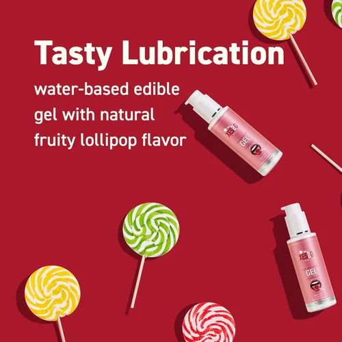 Vista 2 de XESSO Fruity Lollipop - Gel lubricante oral comestible con sabor a piruleta, 4 onzas líquidas, ingredientes hipoalergénicos para hombres, mujeres