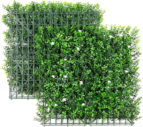 Vista 11 de NatraHedge Paneles de pared de hiedra artificial de 20 x 20 pulgadas (paquete de 12) Resistente a los rayos UV Decoración de vegetación