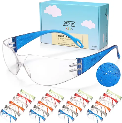 Vista 12 de Paquete de 3 Gafas de Seguridad a Granel con Lentes Cristalinas Transparentes Unisex Antirayones Gafas Protectoras Resistentes a Impactos