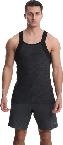 Vista 4 de Different Touch Paquete de 3 camisetas sin mangas de corte cuadrado de ajuste seco para hombre