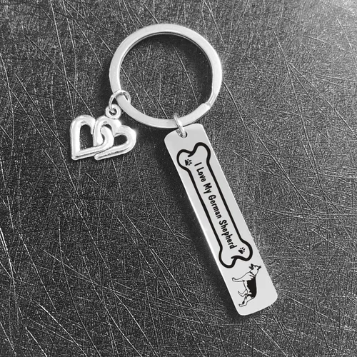 Vista 5 de De&ai - Llavero con texto en inglés "I Love My German Shepherd