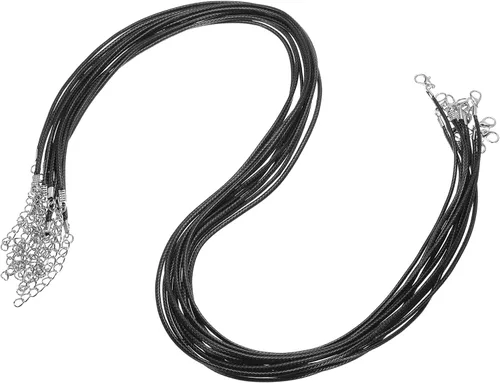 Vista 57 de MECCANIXITY 10 cordones de collar encerado de 18 pulgadas, cadena de collar a granel con cierre de 0.059 in de cuerda de cuero encerado para hacer