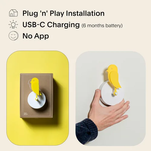 Vista 5 de Birdie 2.0 - Monitor de CO2 de diseño interior - Medidor de calidad del aire para el hogar y la oficina - Promueve la salud mental y física