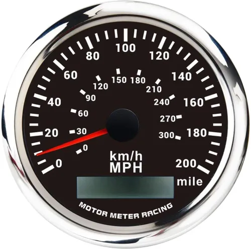 Vista 8 de MOTOR METER RACING W PRO 85mm 3-3/8" 2 en 1 Velocímetro GPS Tacómetro Odómetro Digital Kilometraje y Medidor de Viaje con Señal de Giro y Luz Alta