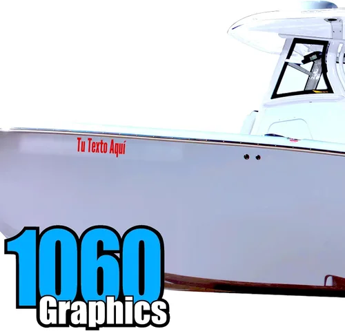 Vista 21 de Calcomanías de vinilo personalizadas con números y letras de barco (dos calcomanías)
