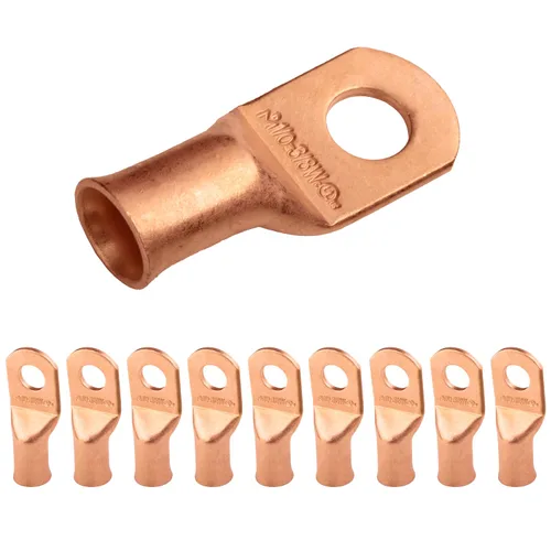 Vista 20 de SELTERM - 5 terminales de anillo resistentes para cable de batería, calibre 1/0 AWG, pernos de 1/2 pulgadas, terminales de calibre 0, ojales