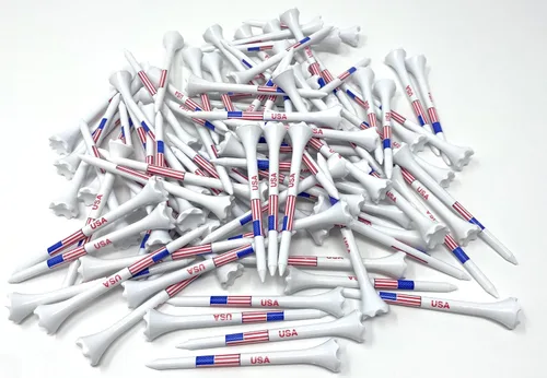 Vista 7 de NorthPointe USA American Flag 3 ¼” Plastic Golf Tees - 100 Patriotic Golf Tees Plastic in Bulk