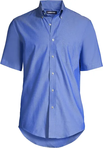 Vista 3 de Lands' End School Uniform Men's Short Sleeve No Iron Pinpoint Dress Shirt