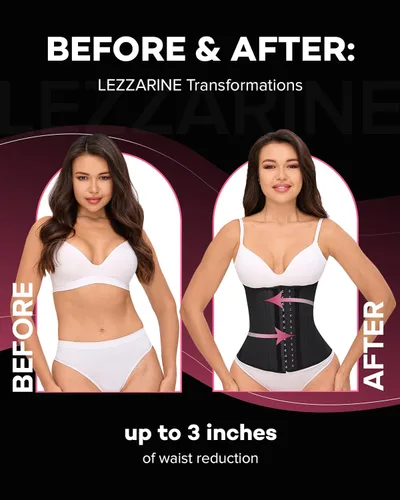 Vista 5 de LEZZARINE Waist Trainer Fajas Colombianas Moldeadoras de Cintura y Abdomen Tummy Control Shapewear Skims strapless shapewear