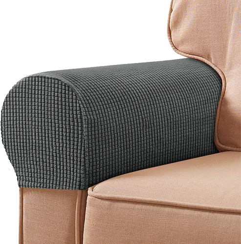 Vista 10 de Fundas de poliéster de alta elasticidad para reposabrazos de sofá, fundas impermeables para muebles, tela de elastano antimanchas, juego de 2