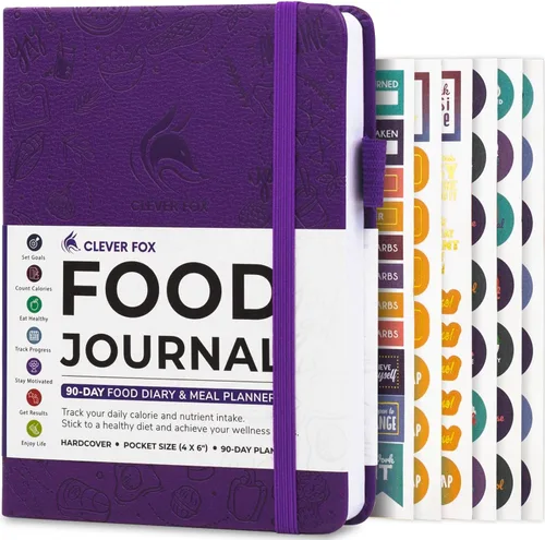 Vista 24 de Clever Fox Diario de Comida de Bolsillo - Diario de Comidas Diario, Planificador de Comidas para Llevar un Control de Calorías y Nutrientes