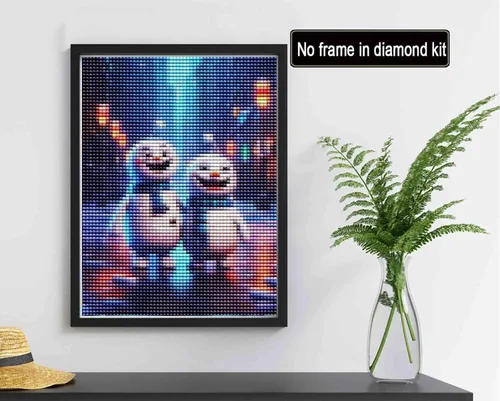Vista 2 de Reofrey Kits de pintura de diamantes para adultos, muñeco de nieve de Navidad, arte de diamantes de Navidad, taladro completo redondo con diamantes