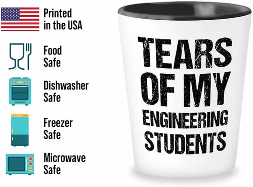 Vista 2 de Lágrimas de mi vaso de chupito de 1.5 onzas – estudiantes de ingeniero – Regalos electrónicos de ingeniero de regalo para hombres Física Ingeniero