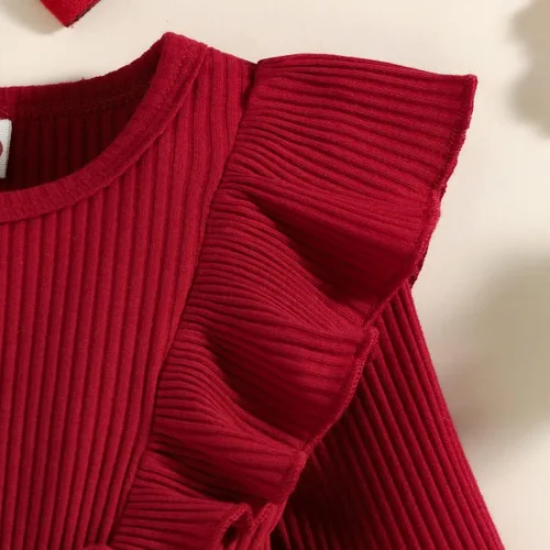 Vista 11 de Mameluco de Navidad para niñas recién nacidas, falda de malla de terciopelo rojo, traje de primera Navidad, regalo de Navidad