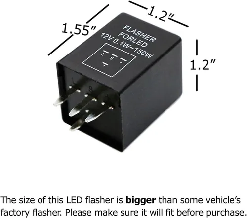 Vista 4 de iJDMTOY Relé electrónico de 4 pines EP29 EP29N para luces LED de giro, solución para intermitentes de flash rápido hiper