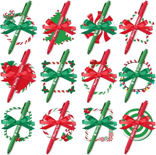 Vista 13 de Pasimy Juego de 24 notas adhesivas de Navidad y bolígrafos, regalos navideños de invierno para estudiantes, compañeros de trabajo, blocs de notas