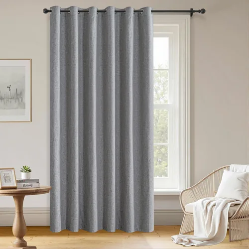 Vista 28 de Cortinas opacas para sala de estar, cortinas 100% opacas de 90 pulgadas de largo, juego de 2 paneles de 2 paneles, con aislamiento térmico, pestaña