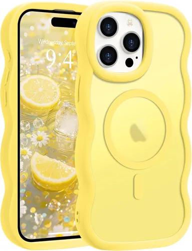 Vista 183 de Pepmune - Funda para iPhone 12 Pro Max con marco ondulado y estructura rígida, color mate claro, cubierta trasera unisex, compatible con Magsafe