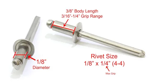 Vista 2 de Remaches de acero inoxidable de Bolt Dropper
