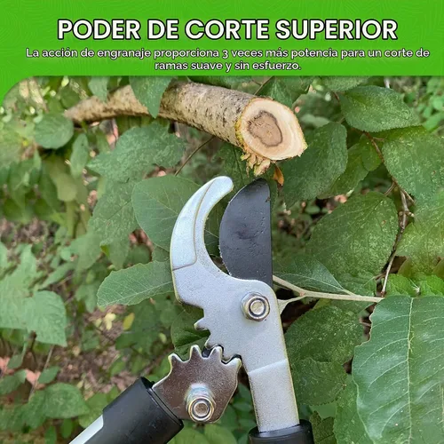 Vista 3 de GARDEN GURU Tijeras de Podar de Derivación Podadora Cortadora de Árboles - Poder de Corte 3X Tijeras de Jardinería para Podar - Mangos de Agarre