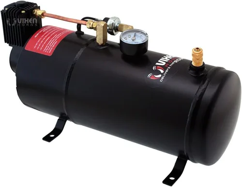 Vista 6 de Vixen Horns Kit de bocina de tren para camiones/coche/semi. Sistema completo a bordo: compresor de aire de 150 psi, tanque de 1 galón, 4 trompetas.