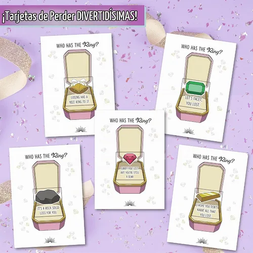 Vista 5 de Who Has The Ring - Juego de rascar para despedida de soltera - Divertidas frases perdidas en las tarjetas de boletos - Fácil de jugar - Divertida