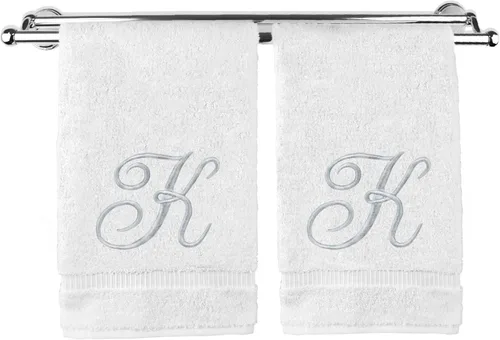 Vista 196 de Toalla de mano con monograma, regalo personalizado, 16 x 30 pulgadas, extra absorbente, 100% algodón turco, acabado de rizo suave, para baño, cocina