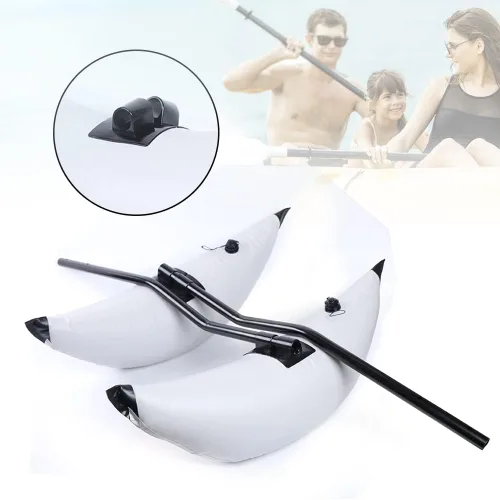 Vista 3 de Kayak Outrigger 2 piezas estabilizador portátil de PVC para kayak con barra de brazos de pato, barco inflable, kayak, canoa, pesca, estabilizador