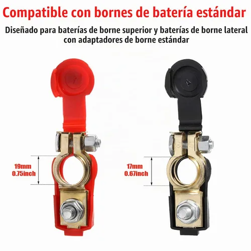 Vista 4 de Frienda 6 Piezas Abrazaderas de Terminales de Batería de Cobre para Automóvil Conectores de Liberación Rápida Abrazaderas de Terminales de Batería