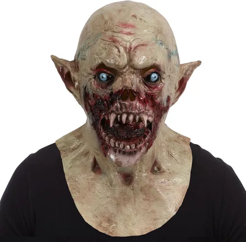 Vista 4 de Máscara de vampiro aterradora para adultos, monstruo zombi espeluznante