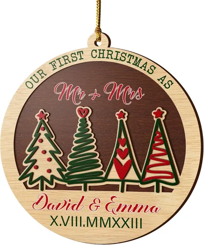 Vista 17 de V VIBEPY Impreso en todas partes, sin vidrio real, adornos personalizados para parejas, adornos de Navidad, adornos de 3.5 pulgadas, adornos de 2