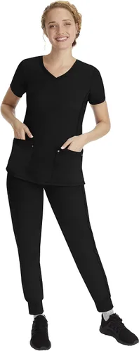 Vista 3 de Healing Hands Pantalón de uniforme médico tipo jogger para mujer Tara con 6 bolsillos, duradero, elástico en 2 direcciones y tela de fácil cuidado
