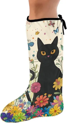 Vista 17 de Funda de fundición de pierna verde para pie de gato negro, funda decorativa para patas, regalo del día de San Patricio, debajo de la rodilla, manga