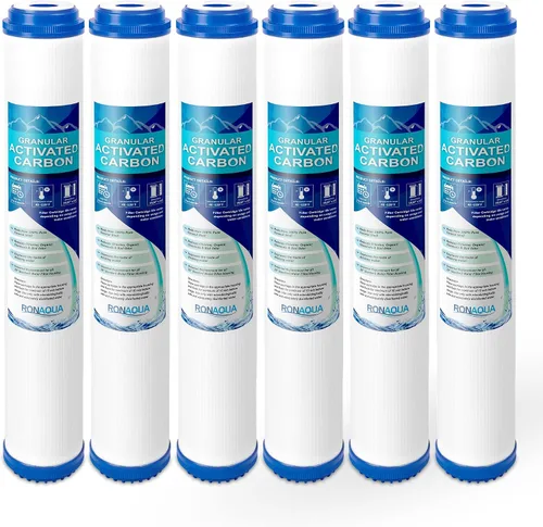 Vista 11 de Filtro de agua de carbón activado granular de cáscara de coco estándar para toda la casa, 20 x 2.5 pulgadas, se adapta a carcasas de 20 x 2.5