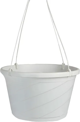 Vista 7 de Maceta colgante europea decorativa de The HC Companies de 30,5 cm de gran tamaño, cesta colgante de plástico con diseño de remolino para plantas al