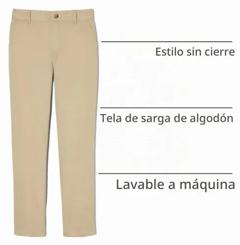 Vista 3 de French Toast Girls' Pull-On Straight Fit Stretch Twill Pant Caqui