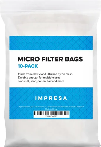Vista 6 de Impresa Bolsas de filtro de vacío de malla fina para piscina - Bolsa de filtro de arena y limo - Paquete de 10