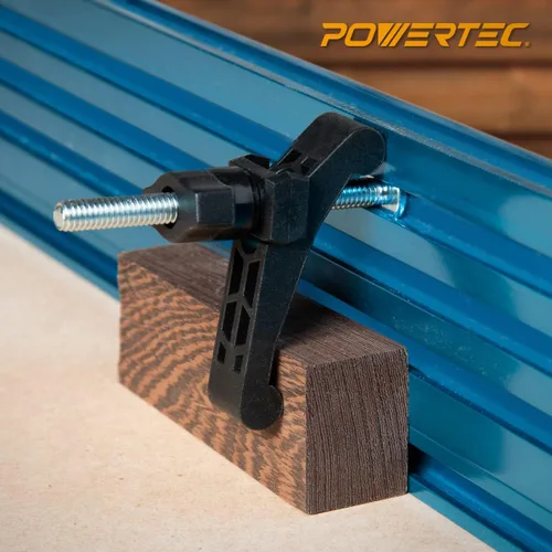 Vista 5 de POWERTEC Abrazaderas de sujeción de riel en T con pernos de riel en T de 3-1/2' para máquina CNC, trineo de sierra de mesa, prensa de taladro, banco
