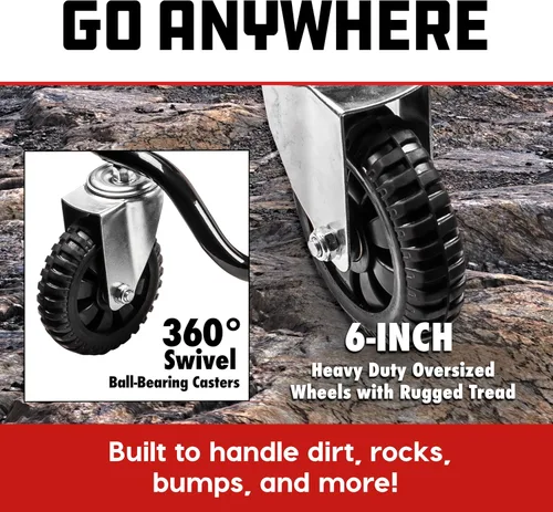 Vista 6 de Powerbuilt Plataforma móvil con ruedas grandes, para Overlanding, ruedas todoterreno, con reposacabezas ajustable - 642955ECE
