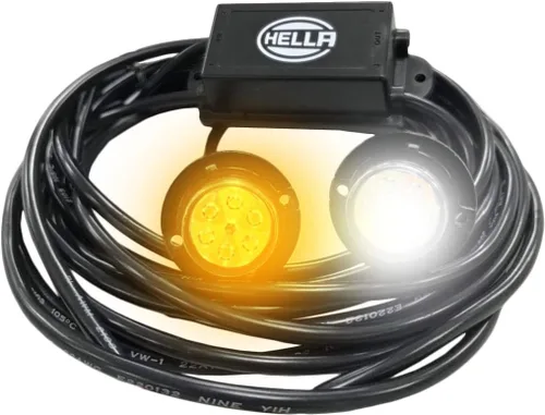 Vista 2 de HELLA H22901031 Faros LED ocultos, 12/24 VCC, 37 patrones intermitentes, ámbar/blanco