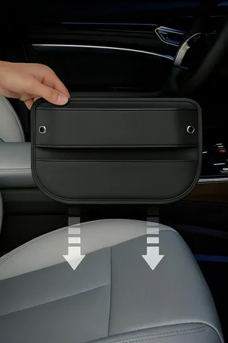 Vista 7 de Organizador Universal para Espacio entre Asientos de AC4®️ Almacenamiento de Lujo en Cuero PU para Coche, SUV y Camiones Organizador de Bolsillo