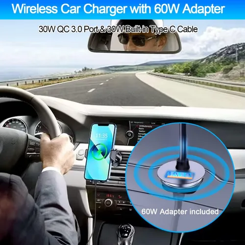 Vista 2 de Cargador de coche inalámbrico para Samsung Galaxy Z Fold 7 6 5 4 3 2, 15 W, soporte de coche de carga rápida, accesorios de coche, soporte