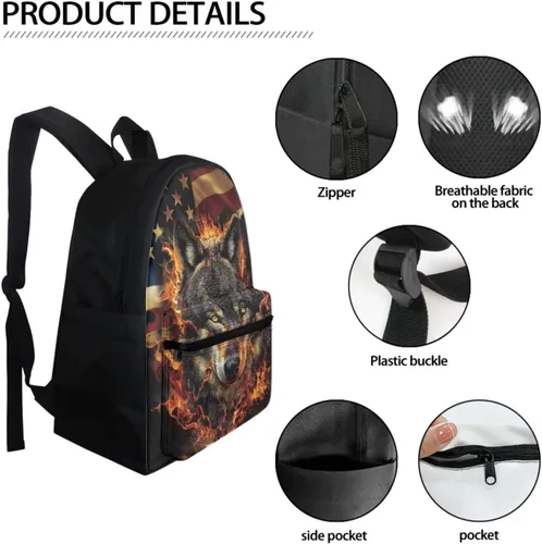 Vista 143 de FOR U DESIGNS Fuego baloncesto impreso niños escuela mochilas viaje mochila libro bolsa