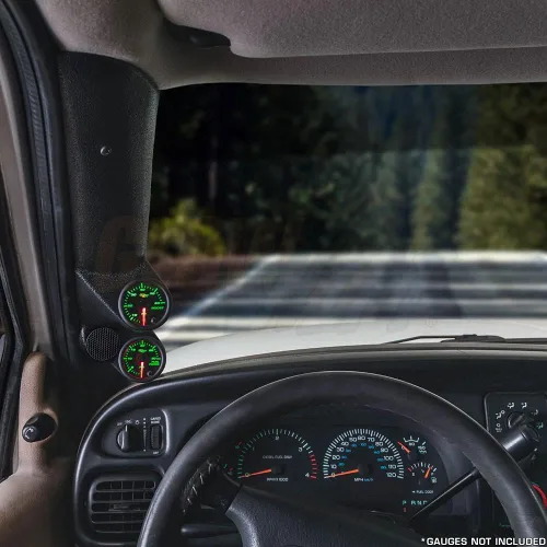 Vista 2 de GlowShift Cápsula negra de doble calibre de pilar de tamaño completo compatible con Dodge Ram Cummins 1500 2500 3500 1998-2002 – Recorte de altavoz