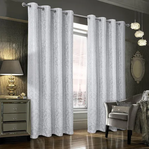Vista 14 de always4u Cortinas de Terciopelo Acanalado Negro y Dorado con Estampado de Damasco en Lámina 100% Opacas de 84 Pulgadas de Largo, Cortinas de 2