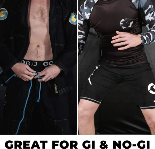 Vista 3 de Gold BJJ Pantalones cortos de compresión Jiu Jitsu - Capa base para agarre Gi y No-Gi - Short de artes marciales