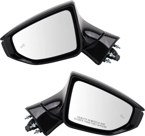 Vista 78 de TRQ Conjunto de 2 piezas de espejo lateral para conductor y pasajero, ajuste eléctrico, sin calefacción, sin memoria, color negro, compatible