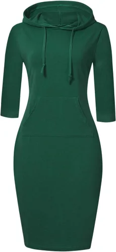 Vista 12 de MISSKY Vestido con capucha para mujer Negro&blanco