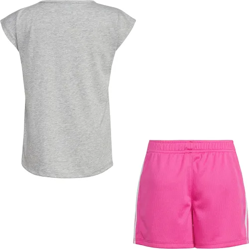 Vista 2 de adidas girls 2 Piece Graphic Tee & Mesh Short Set